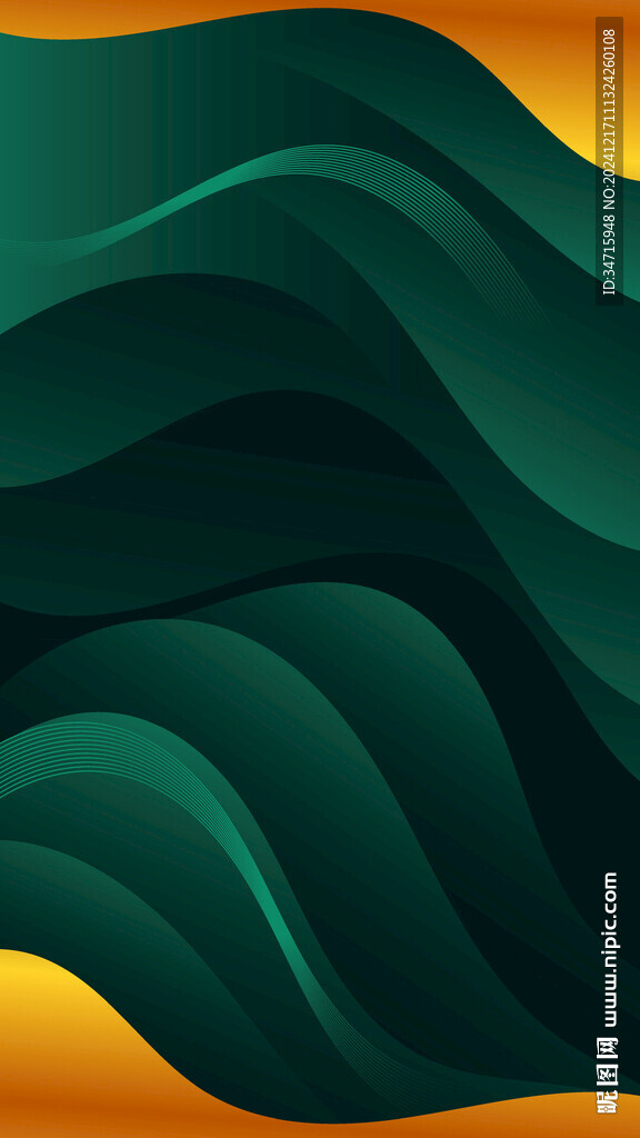 暗绿色波浪抽象矢量背景