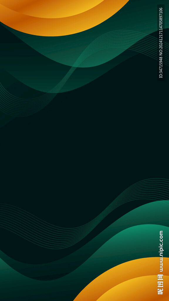 黑底暗绿色曲线矢量背景