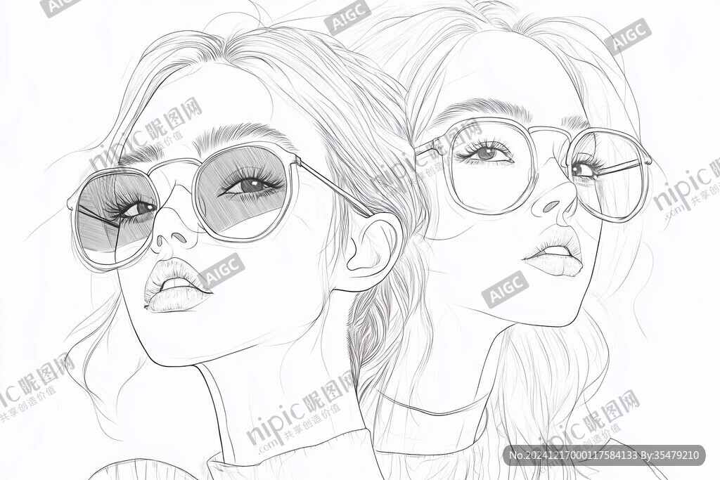 墨镜人物插画