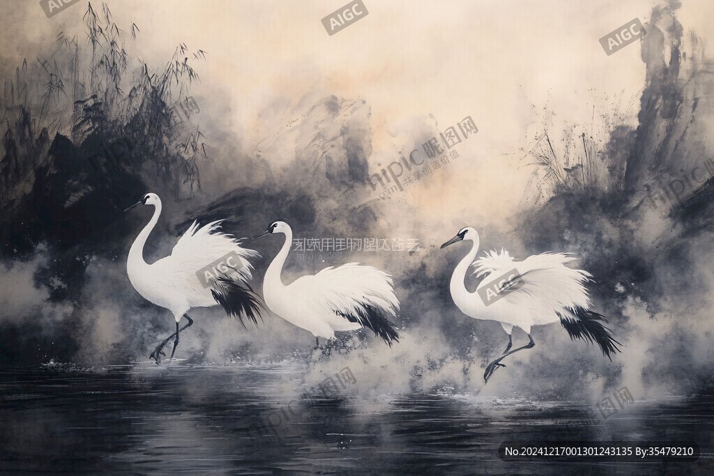 白天鹅油画