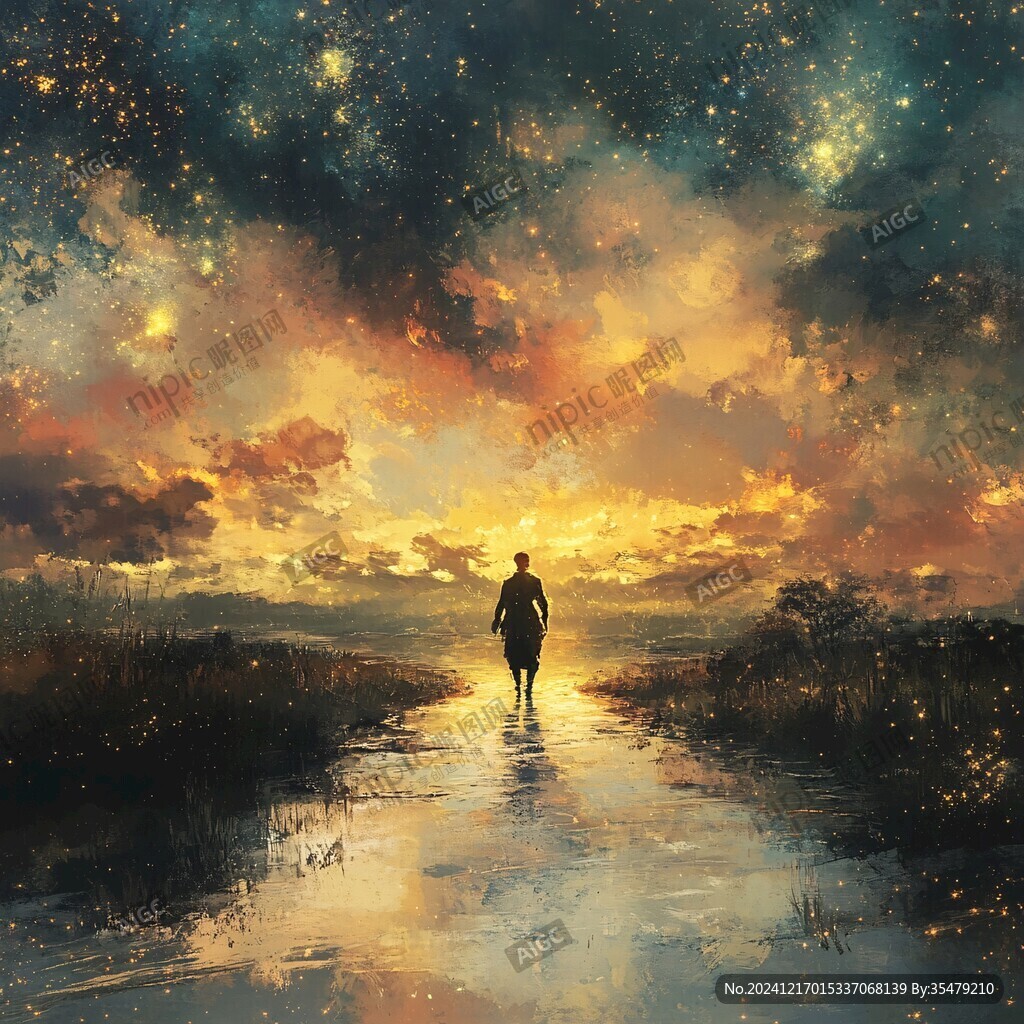 星辰大海男孩背影