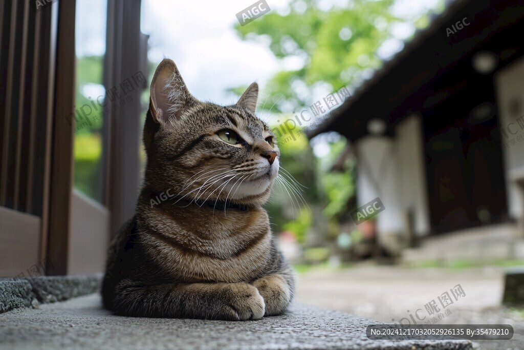 趴在屋檐上的猫