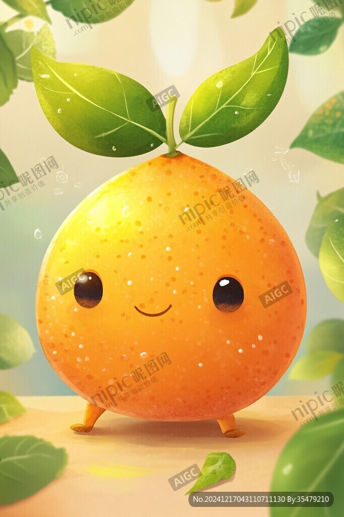 粑粑柑插画