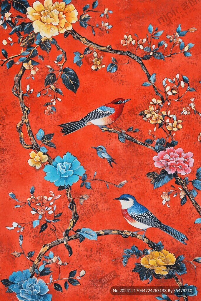 工装花鸟壁纸