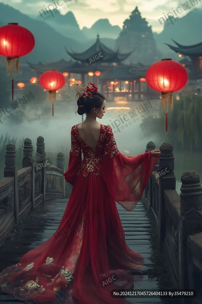古风红衣
