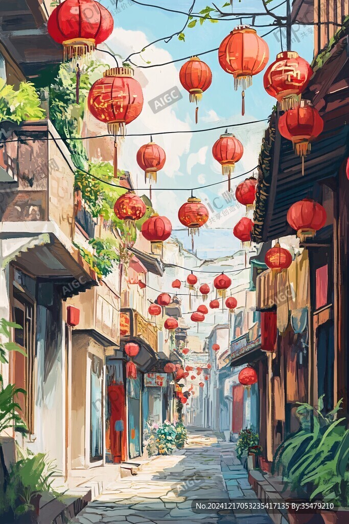 古街插画