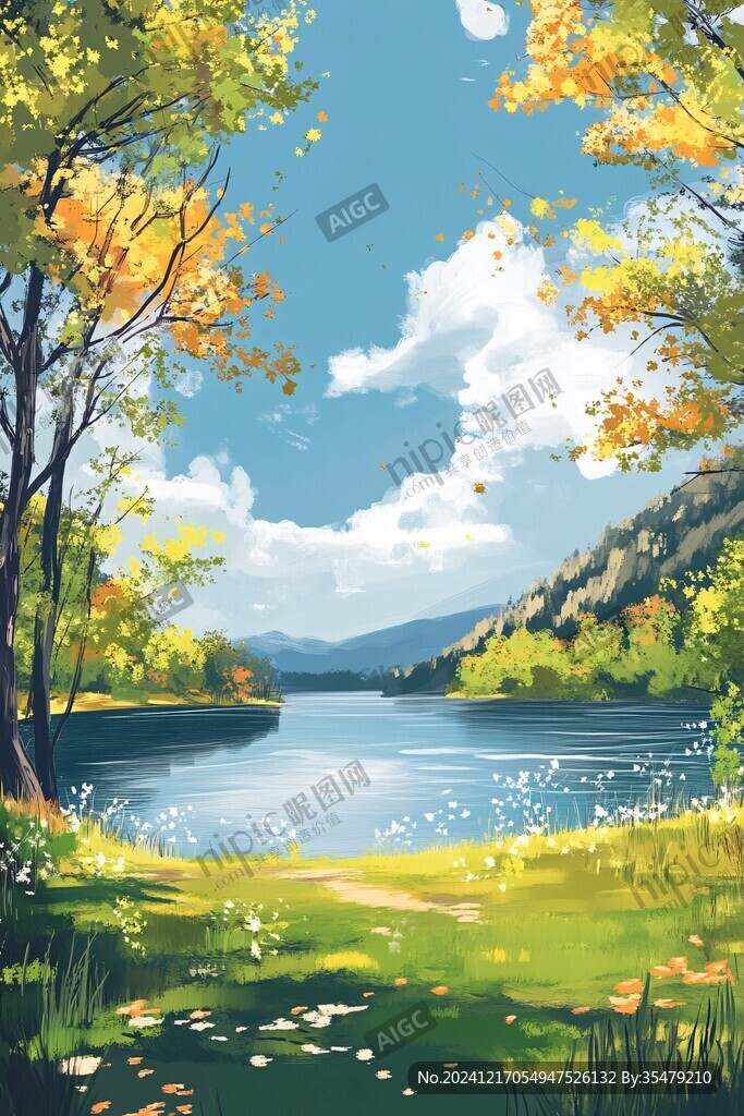 秋天风景插画