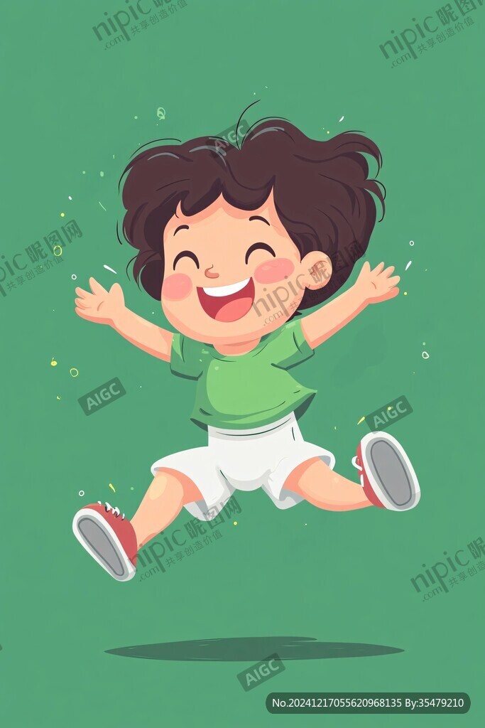 运动幼儿天真插画