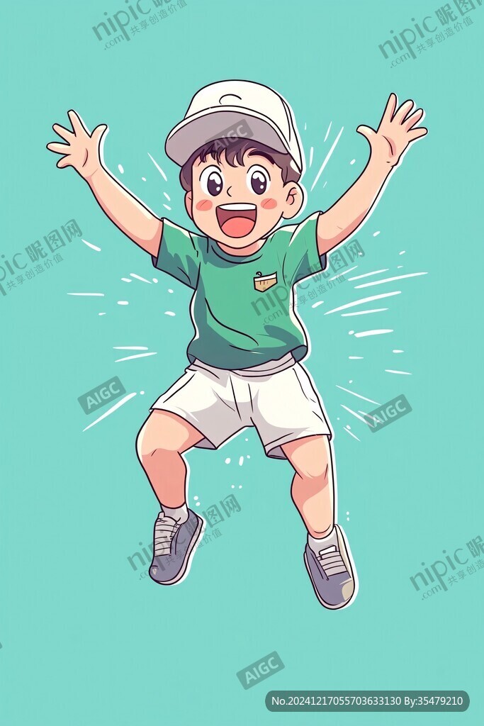 活力男孩插画