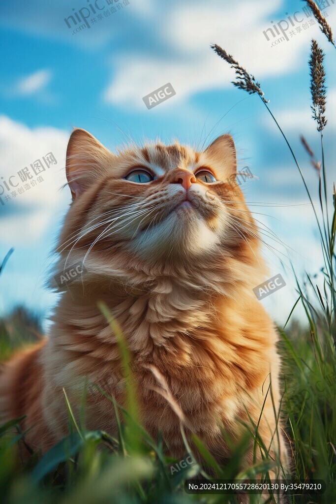 写实猫毛茸茸宠物插画