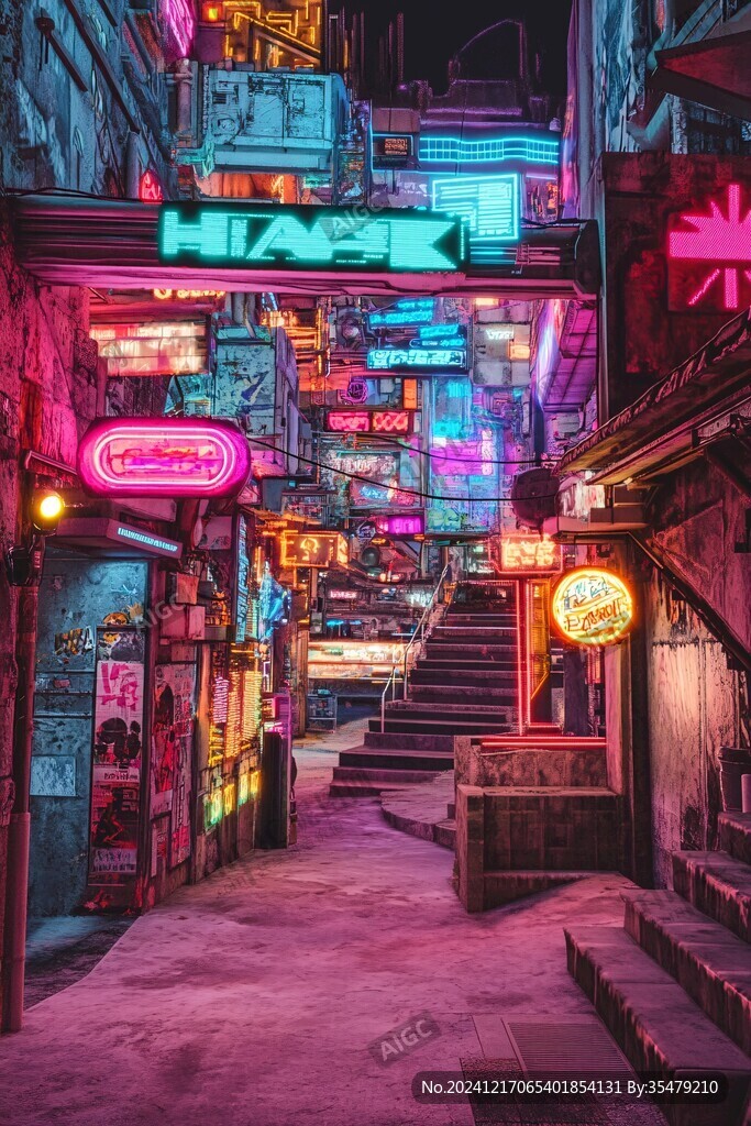 场景赛博插画