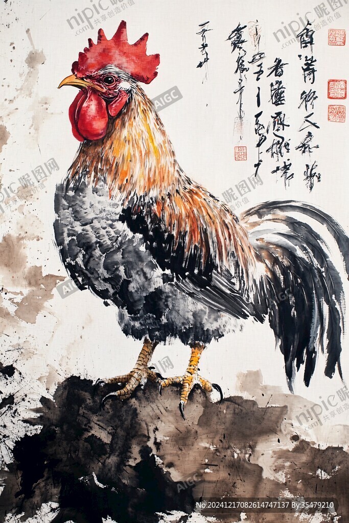 写意雄鸡图