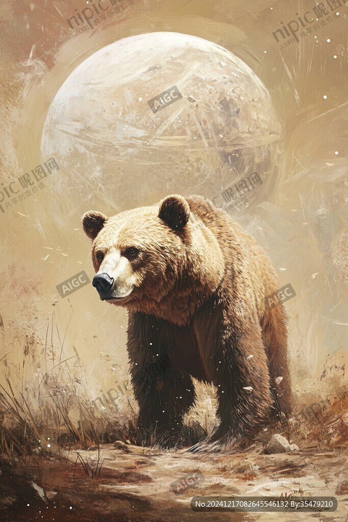 棕熊插画