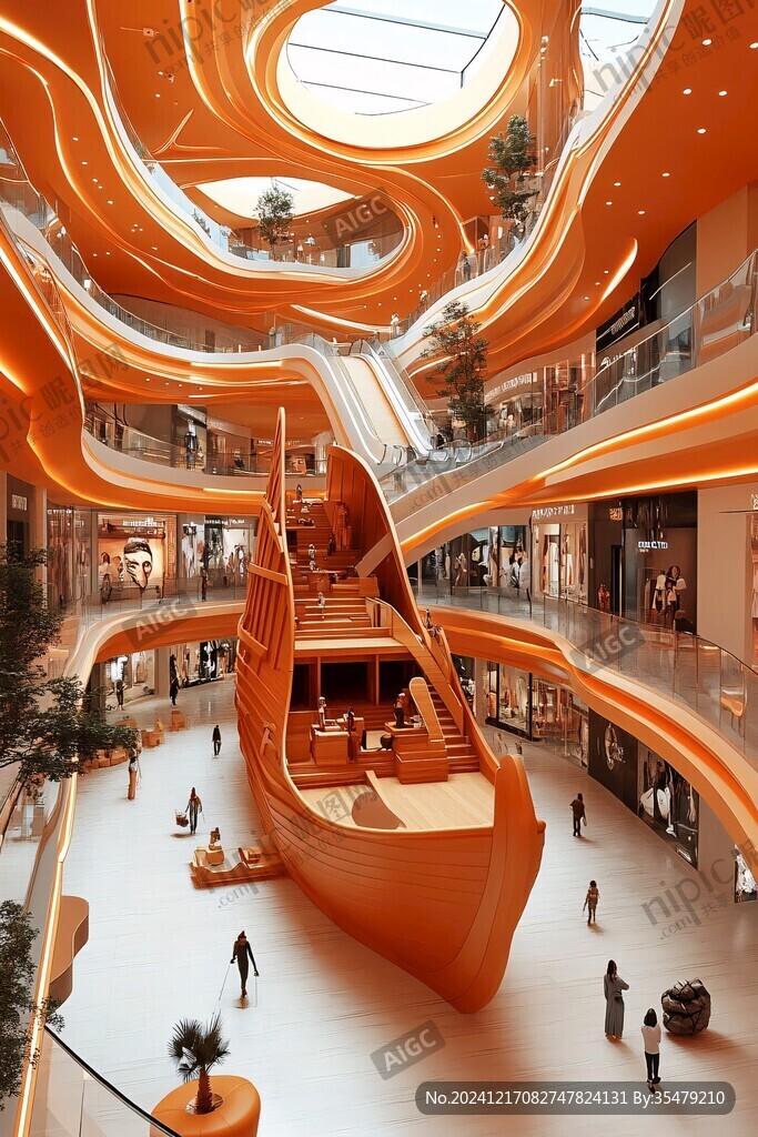 购物中心流线型建筑