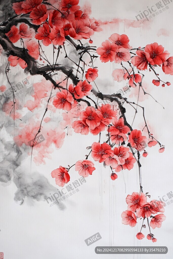 水墨木棉花