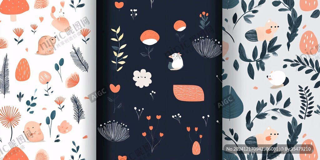 植物背景扁平插画