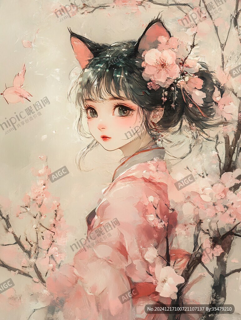 日系美女插画