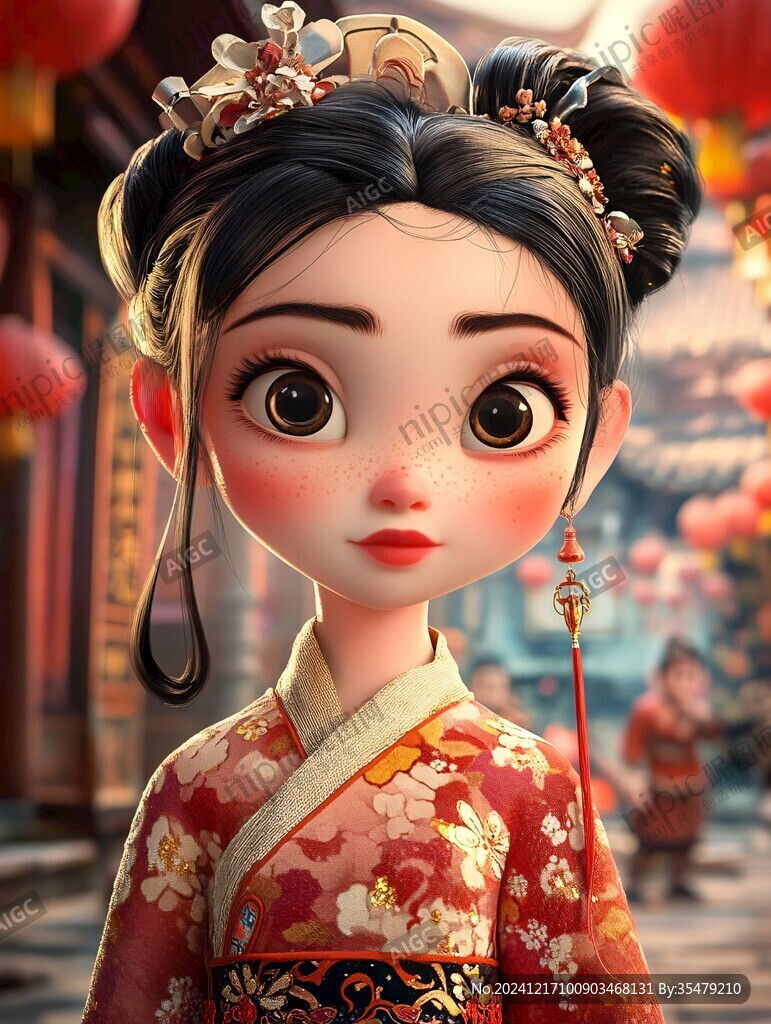 传统卡通小妹