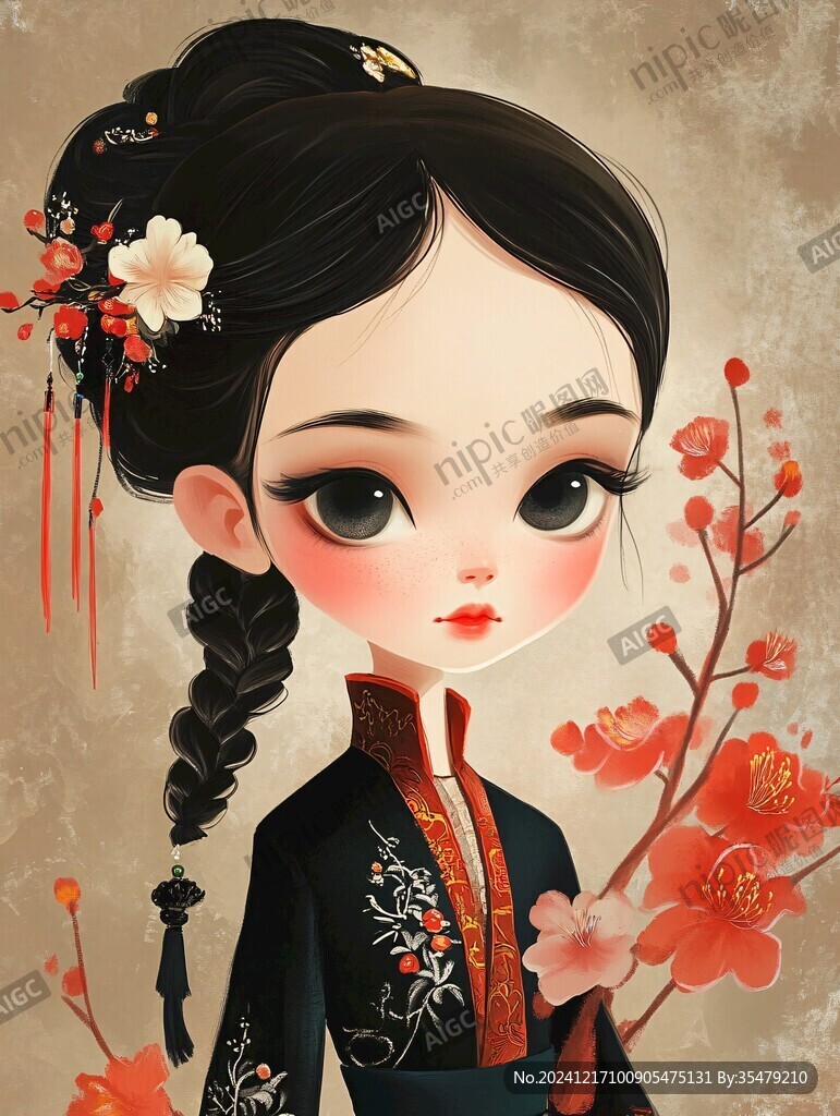 q版满族女孩