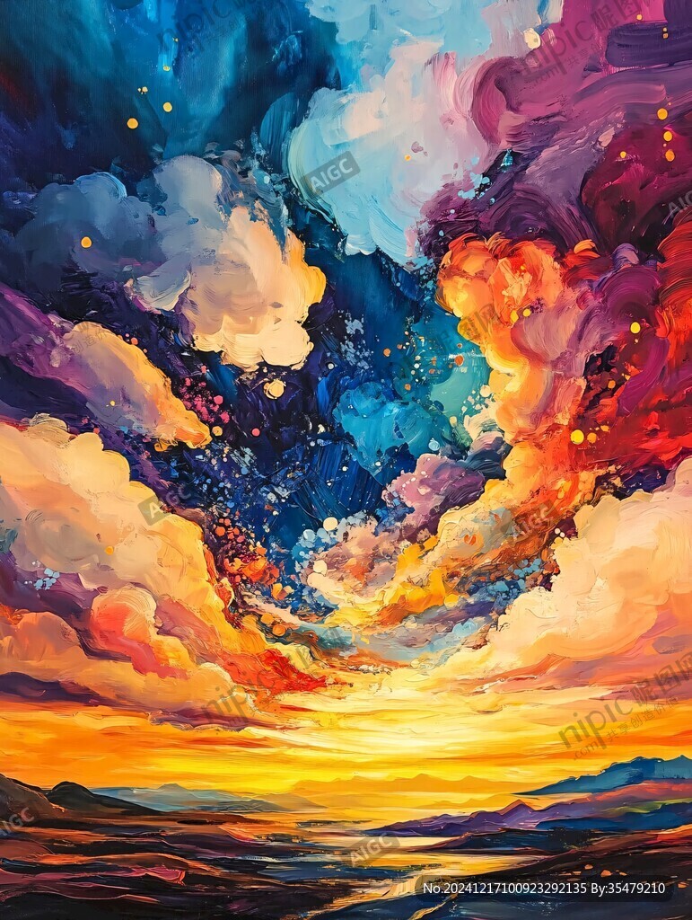 炫丽云彩油画