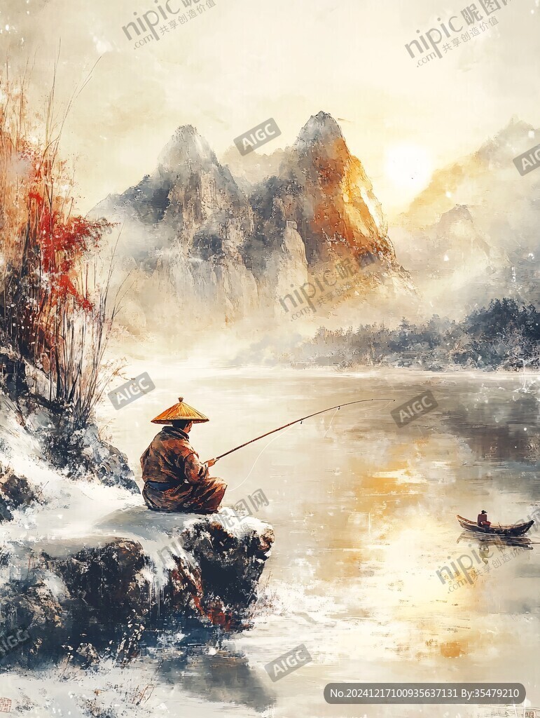 孤独蓑笠翁独钓寒江雪