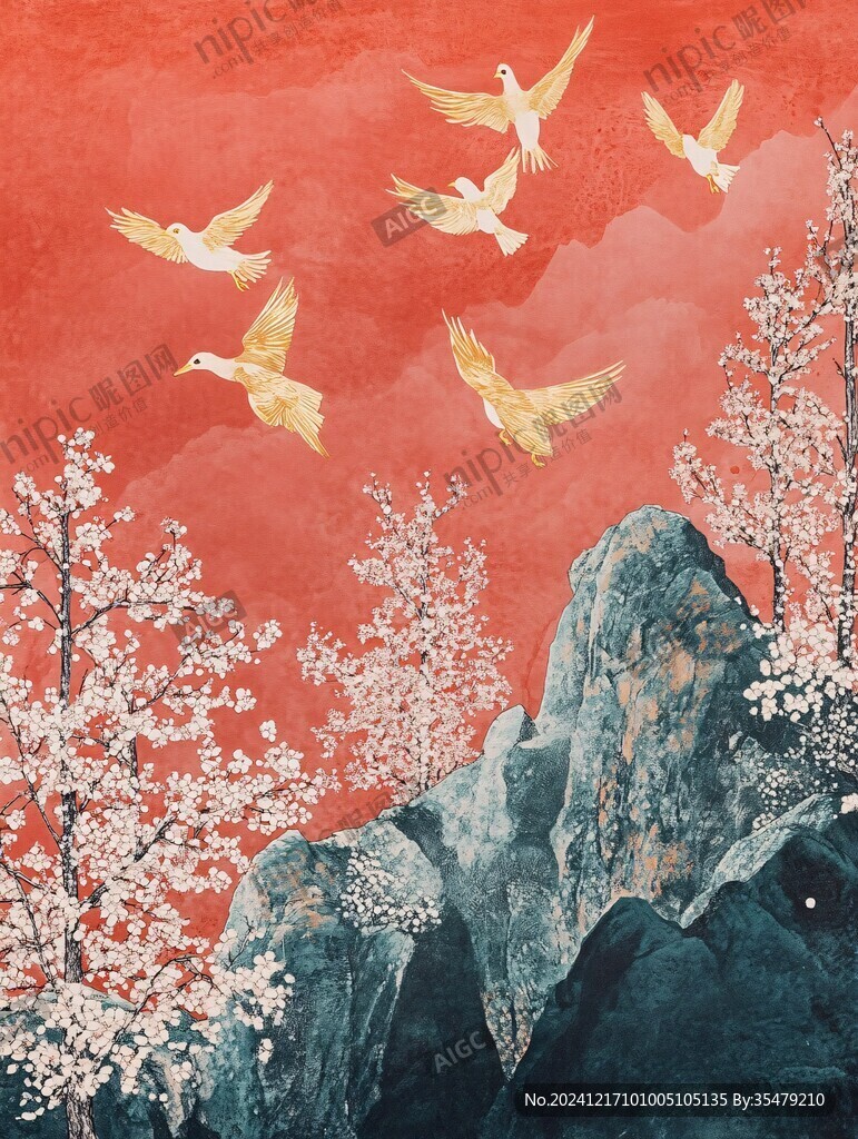 工笔旭日东升