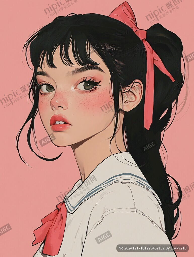 高级感女插画