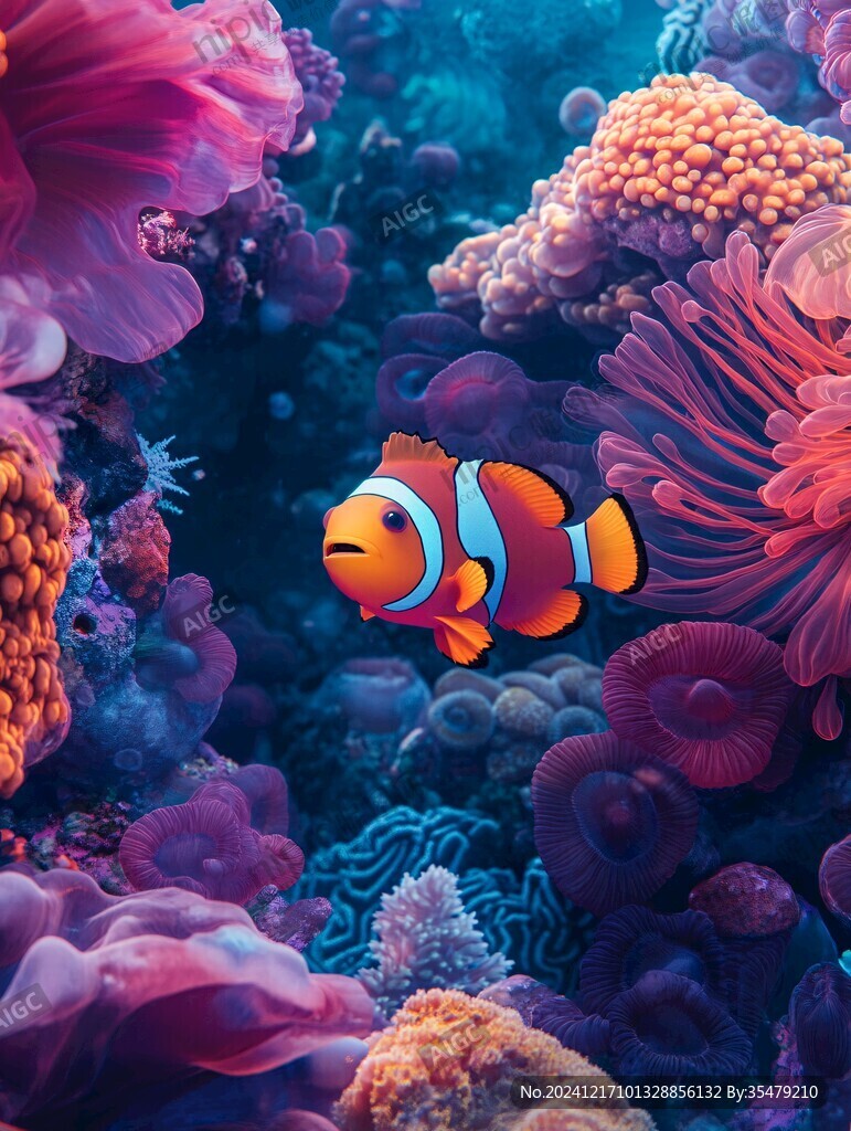 海底鱼小丑鱼