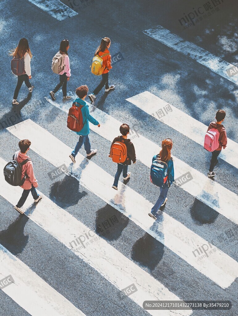学生过马路