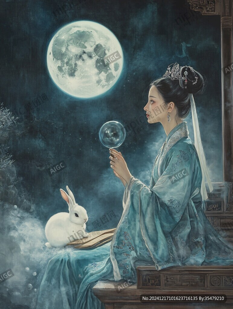 古装月兔插画