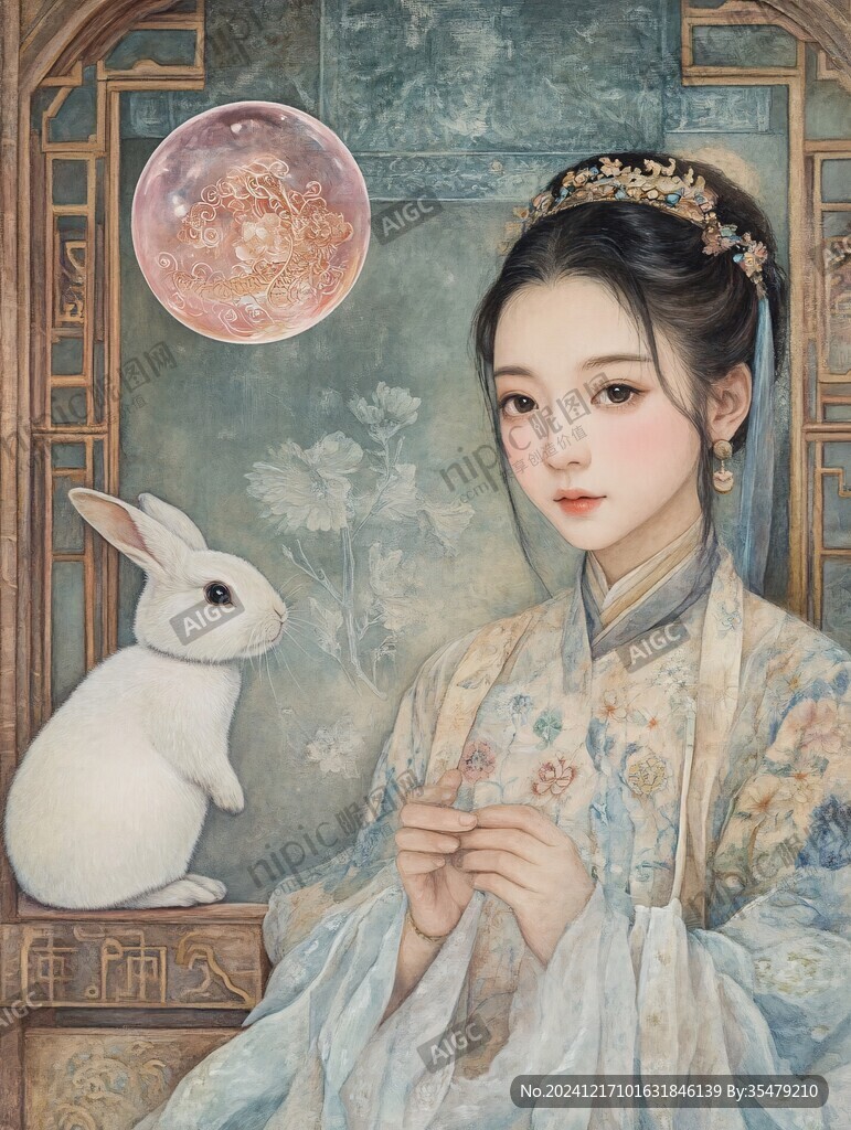 古装月兔插画