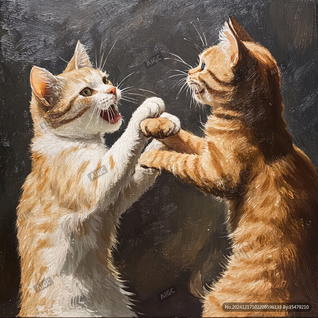 打架的小猫