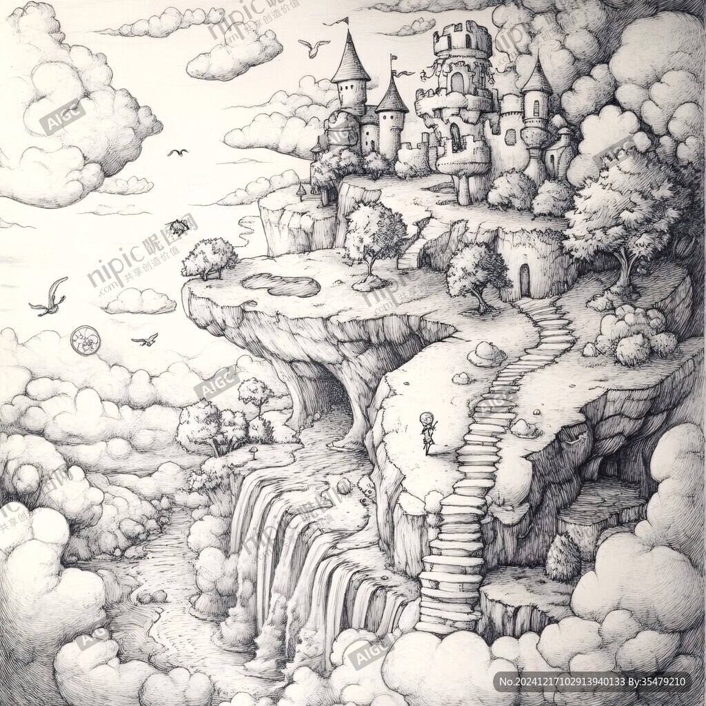 梦幻城堡插画