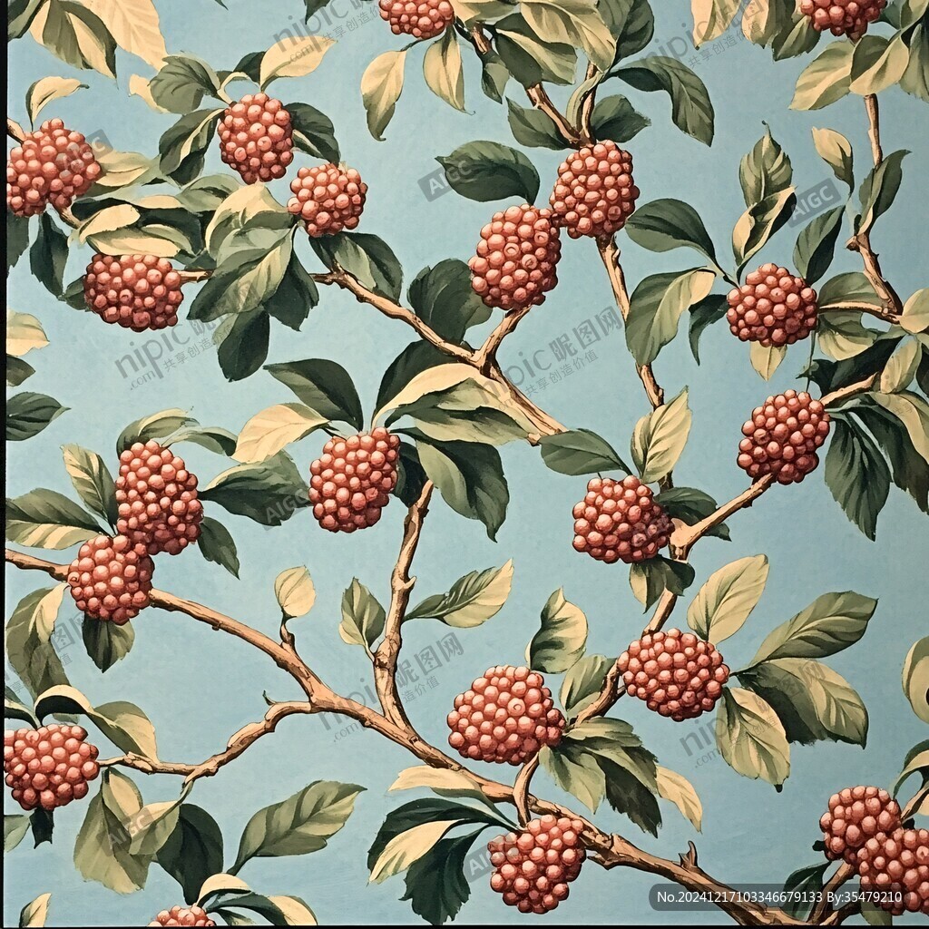 花红果壁画