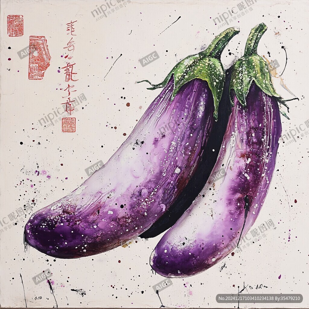 手绘工笔蔬果