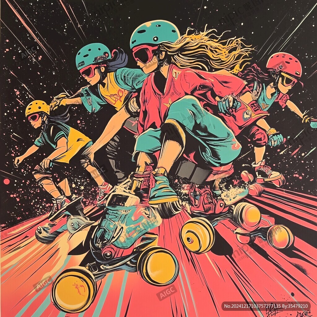 轮滑插画系列