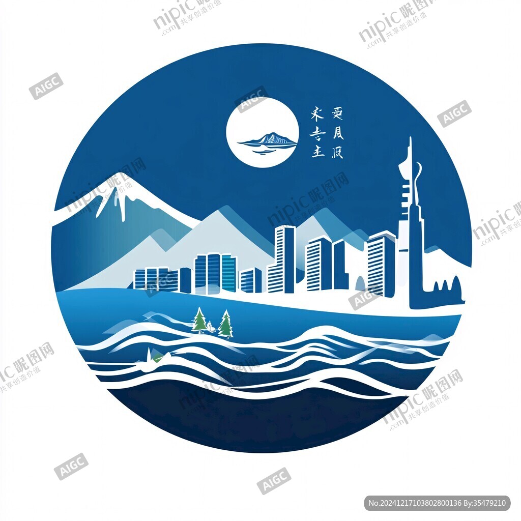 原创插画风景标志