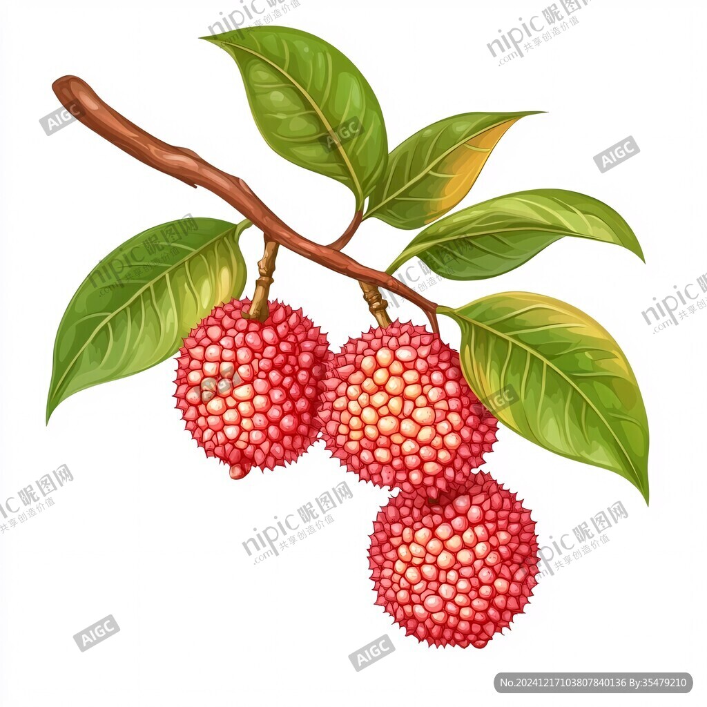 贵妃荔枝插画