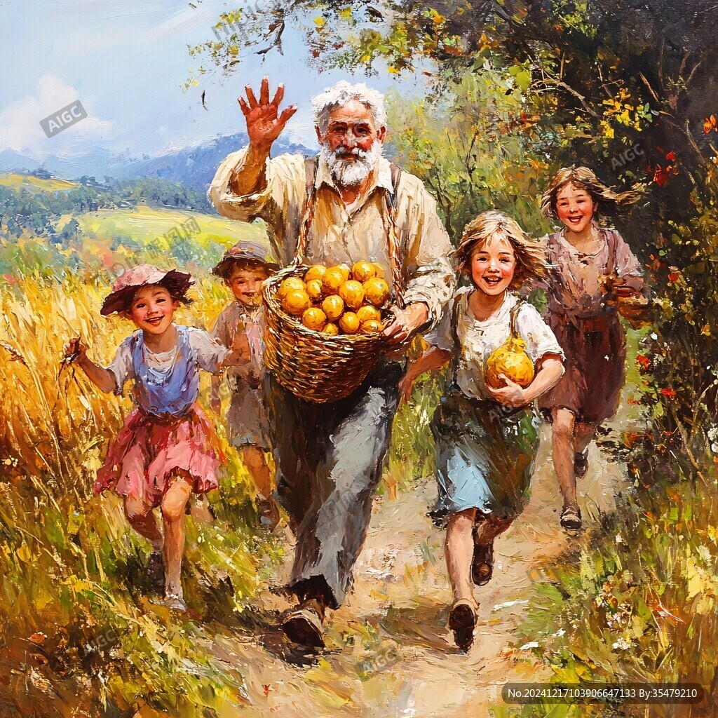 欢乐题材油画