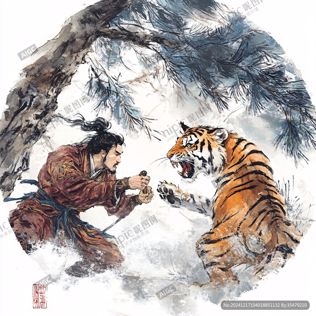 武松打虎插画