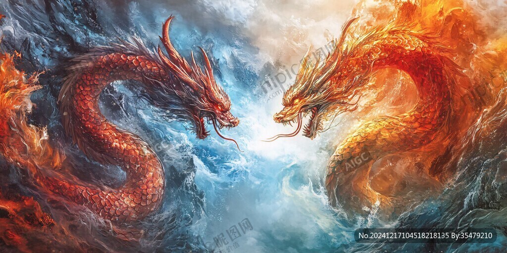 高清唯美双龙戏珠