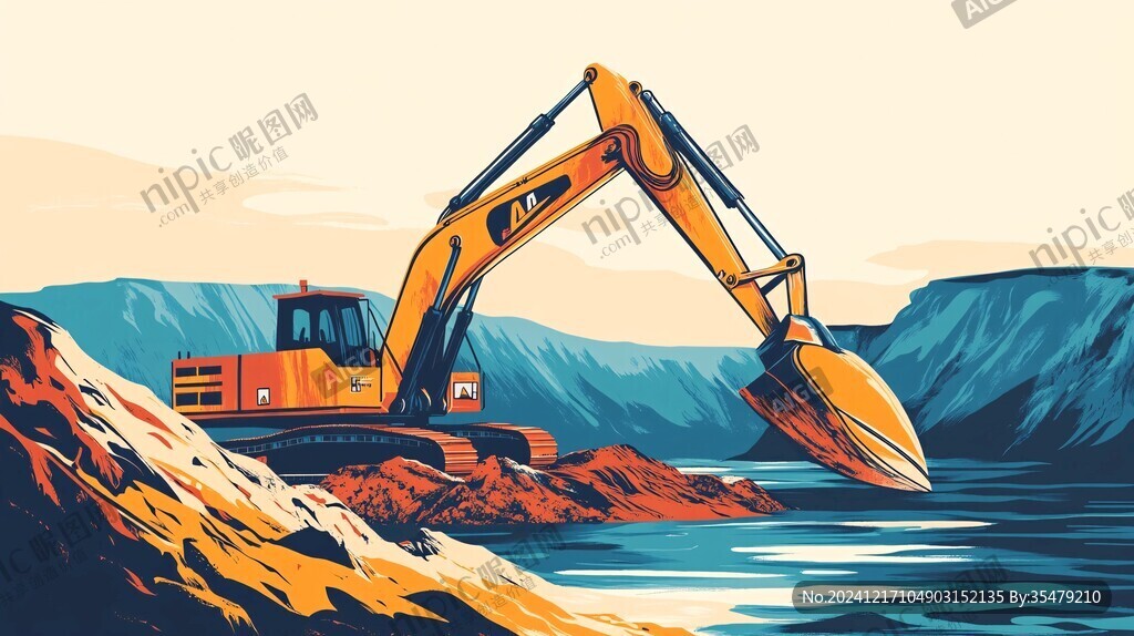 开采插画