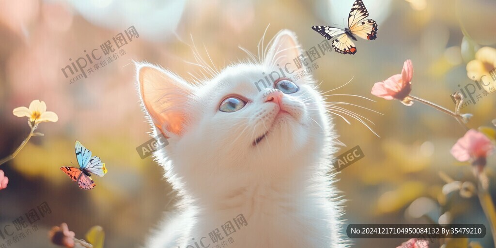 小猫扑蝴蝶