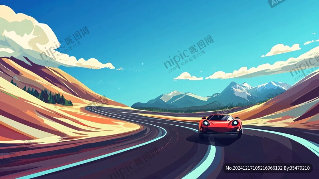 汽车包装插画