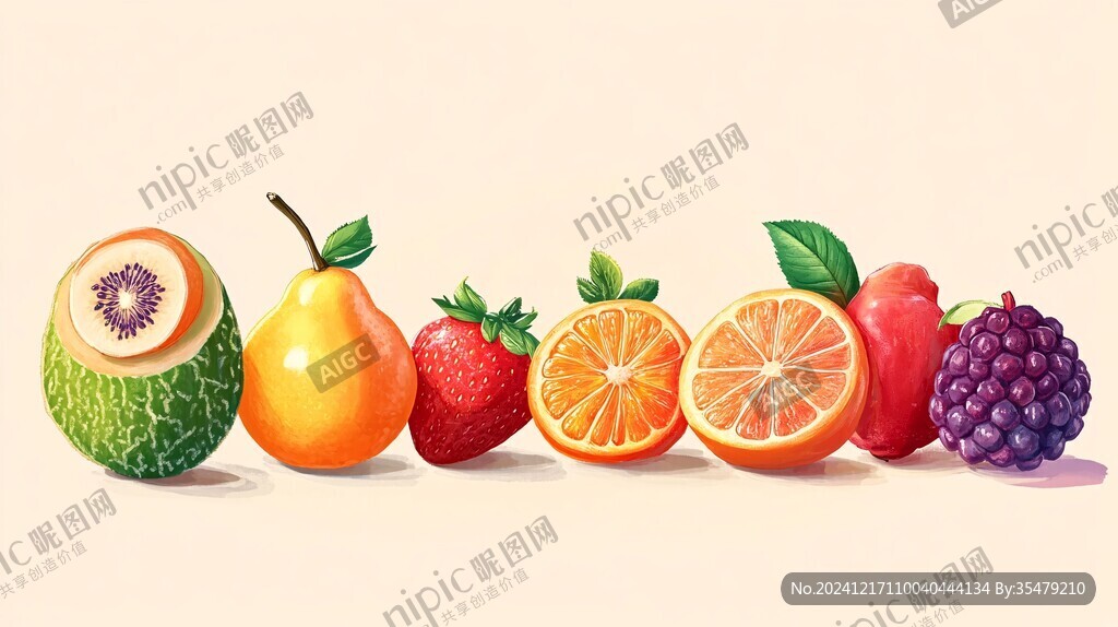 水果合集插画