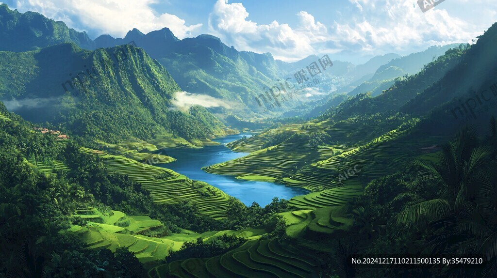 梯田宽幅风景