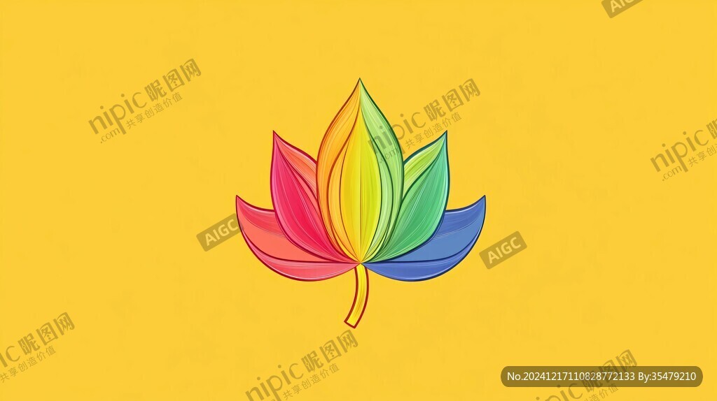 七彩花瓣标志
