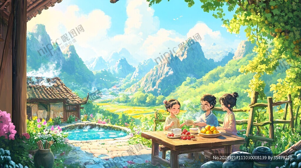乡村场景插画