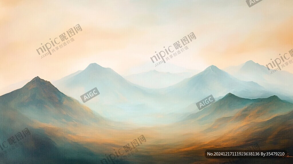 暖色的山峰