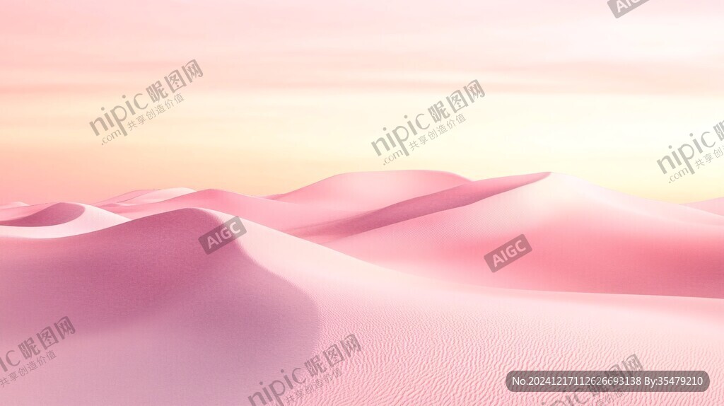 粉红色的超现实山丘
